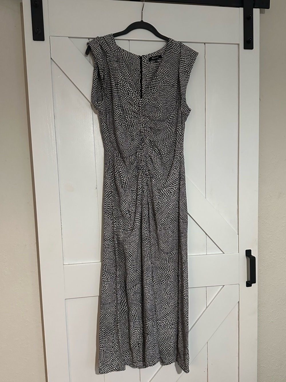 Madewell Sleeveless Black & White Dot Midi Dress